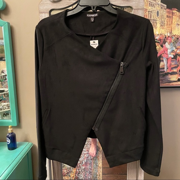 Express Faux Suede Drape Jacket - Picture 5 of 5